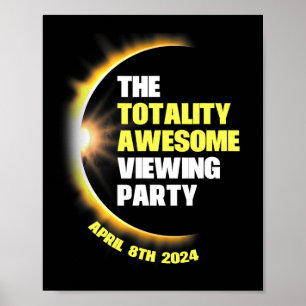 Póster Fiesta de visualización de eclipse solar 2024 Ecli