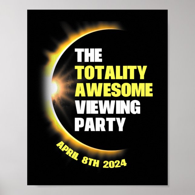 Póster Fiesta de visualización de eclipse solar 2024 Ecli (Frente)
