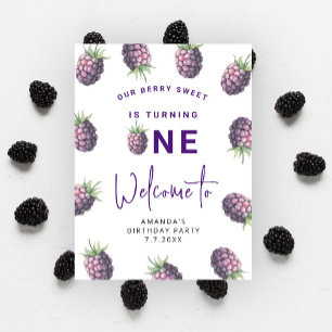 Póster Fiesta del 1er cumpleaños de Blackberry   Berry Fi