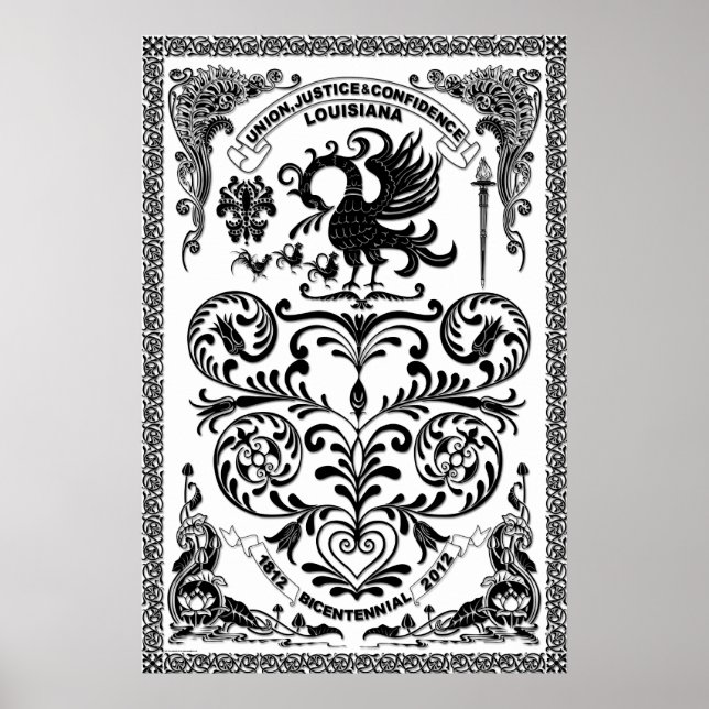 Póster Fiesta del Bicentenario Louisiana Mardi Gras Véase (Frente)