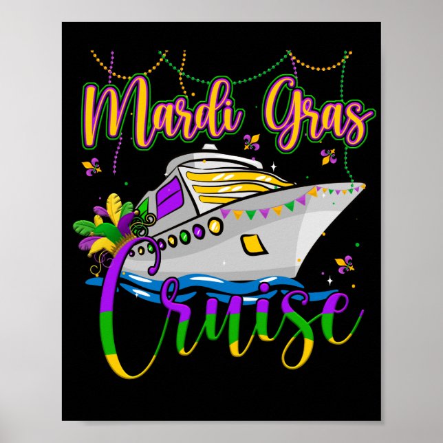 Póster Fiesta del Carnaval de la Familia Mardi Gras (Frente)
