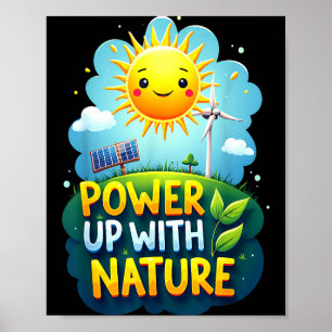 Póster Fiesta del Día de la Tierra Vintage Energía Renova