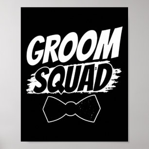 Póster Fiesta del Escuadrón de Groom Sayings Bachelor Bod