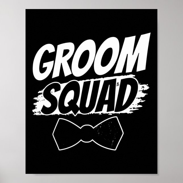 Póster Fiesta del Escuadrón de Groom Sayings Bachelor Bod (Frente)