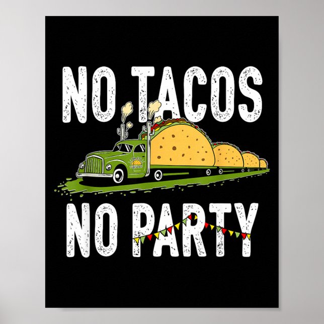 Póster Fiesta del martes de taco divertida vibra de comid (Frente)