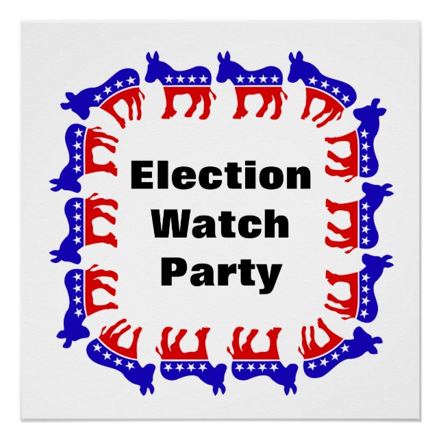 Póster Fiesta del Observador Electoral Demócrata (Anverso)