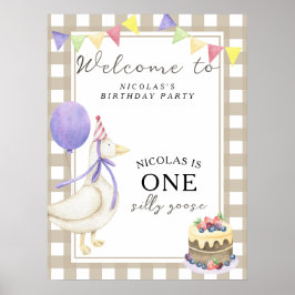 Póster Fiesta del primer cumpleaños de Goose
