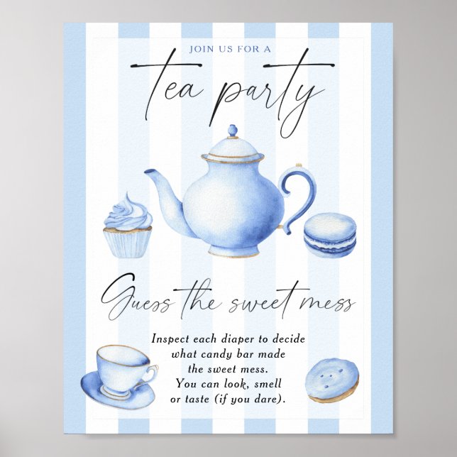 Póster Fiesta del té azul - adivina el dulce lío (Frente)