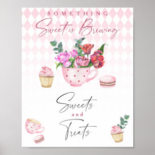 Póster Fiesta del té - baby shower de dulces y golosinas