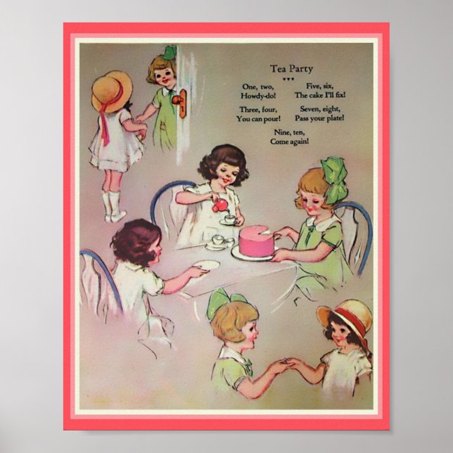 Póster Fiesta del té de chicas vintage (copia) (Frente)