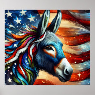 Póster Fiesta democrático Poster Donkey