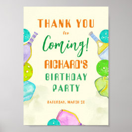 Póster Fiesta Deportivo Acuarela Baloncesto Temático Cump