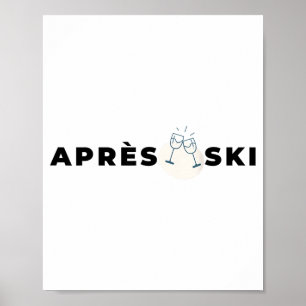 Póster fiesta después del esquí bebidas después del esquí