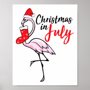 Póster Fiesta Divertida de Navidad en Julio de Flamenco F