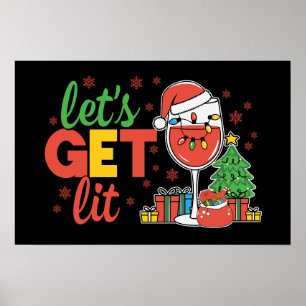 Póster Fiesta divertida para beber vino