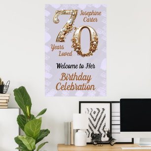 Póster Fiesta elegante por 70 cumpleaños