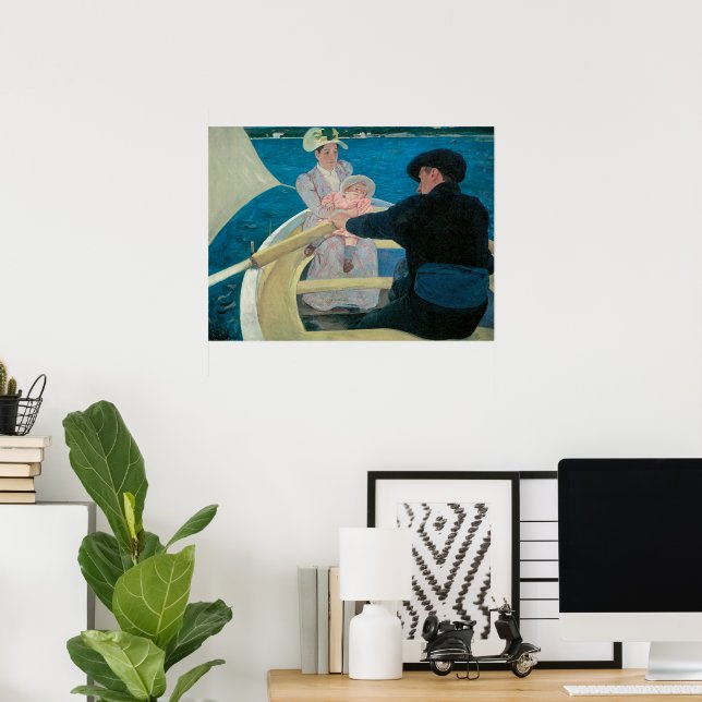 Póster Fiesta en bote por Mary Cassatt, Bella Artes de la (Oficina en casa)