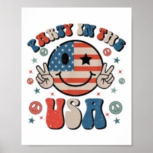 Póster Fiesta En Eeuu 4 De Julio Preppy Sonríe A Niños Ho