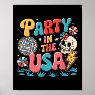 Póster Fiesta En Estados Unidos 4 De Julio Independencia