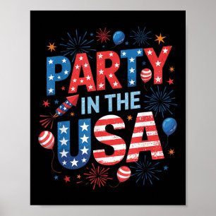 Póster Fiesta En Estados Unidos 4 De Julio Independencia 