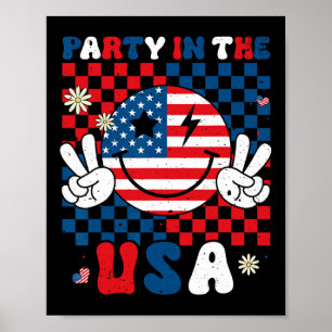 Póster Fiesta En Estados Unidos 4 De Julio Sonrisa De Ban