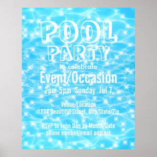 Póster Fiesta en la piscina Fiesta de playa Fiesta de ver