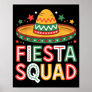Póster Fiesta equipo amantes de la fiesta ambiente mexica