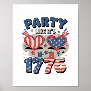 Póster FIESTA estadounidense como si fuera 1776, Estados 