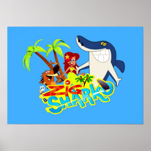 Póster Fiesta exótico de Zig y Sharko personalizado