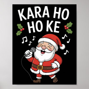 Póster Fiesta familiar de karaoke divertida de Navidad