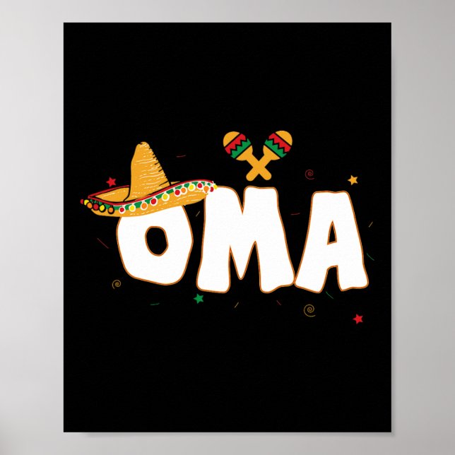 Póster Fiesta Fiesta mexicana Cinco De Mayo Oma Abuela (Frente)