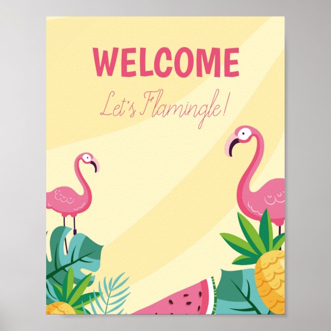 Póster Fiesta Flamingo - Cartel de bienvenida/Poster (Frente)