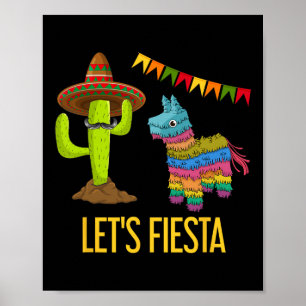 Póster Fiesta Funny Fiesta mexicana Pinata Cactus Cinc