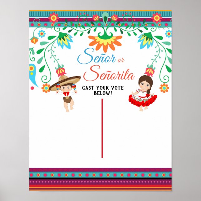 Póster Fiesta gender Reveal Voting Board (Frente)