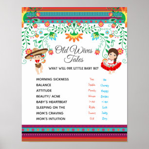 Póster Fiesta Género Revelar Junta de Cuentos de Viejas E