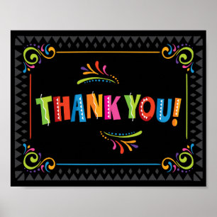 Póster Fiesta GRACIAS Fiesta Rótulo Imprimir