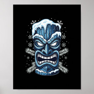 Póster Fiesta Hawaiana Tiki de Invierno Congelado Luau Fr