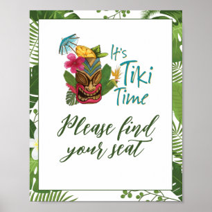 Póster Fiesta Hawaiana Tiki Verano