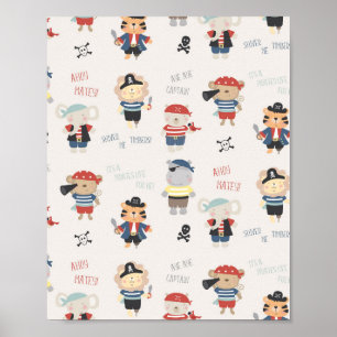 Póster fiesta infantil Poster pirata