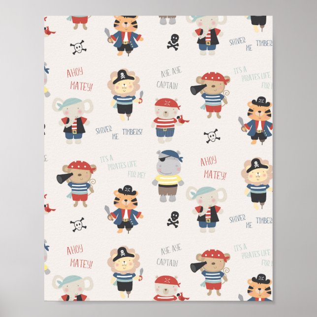 Póster fiesta infantil Poster pirata (Frente)