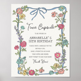 Póster Fiesta Jardín de Verano Floral Cumpleaños Cápsula
