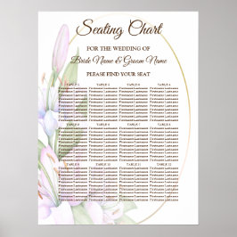 Póster Fiesta Lily Rosa Flores Marco Dorado Hermoso