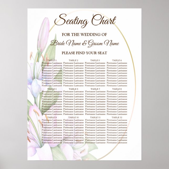 Póster Fiesta Lily Rosa Flores Marco Dorado Hermoso (Frente)