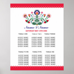 Póster Fiesta Mesa Plan Boda Día Poster Asiento