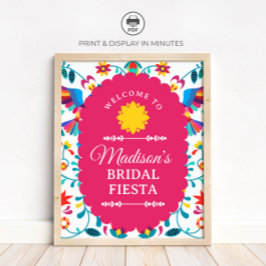 Póster Fiesta Mexican Bridal Shower Welcome Sign