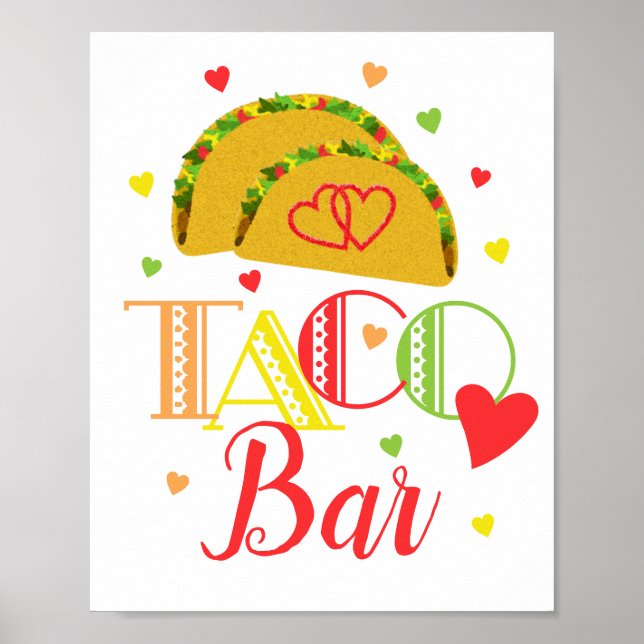 Póster Fiesta Mexicana de Taco Bar para Despedida de Solt (Frente)