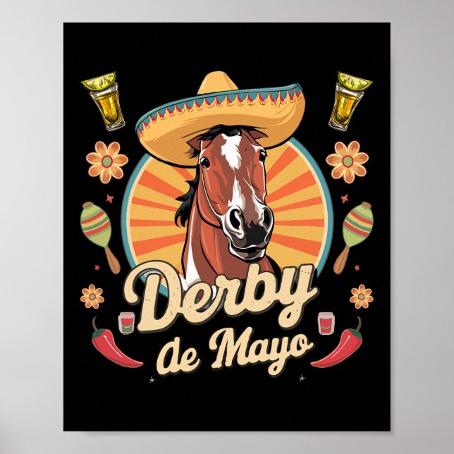 Póster Fiesta mexicano Derby De Mayo Cinco De Mayo (Frente)