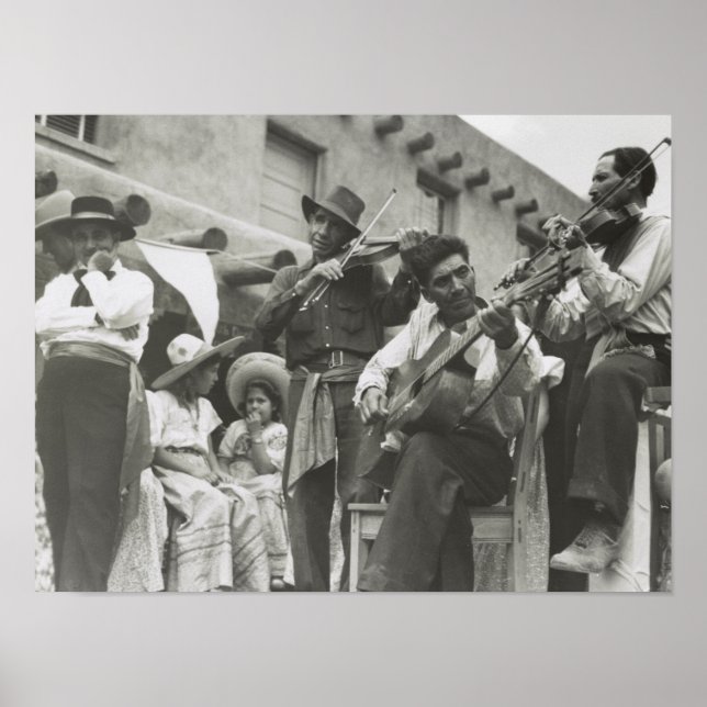 Póster Fiesta Música Mexicana Estadounidense Taos NM (Frente)