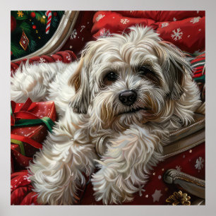 Póster Fiesta Navideña del Perro Havanés