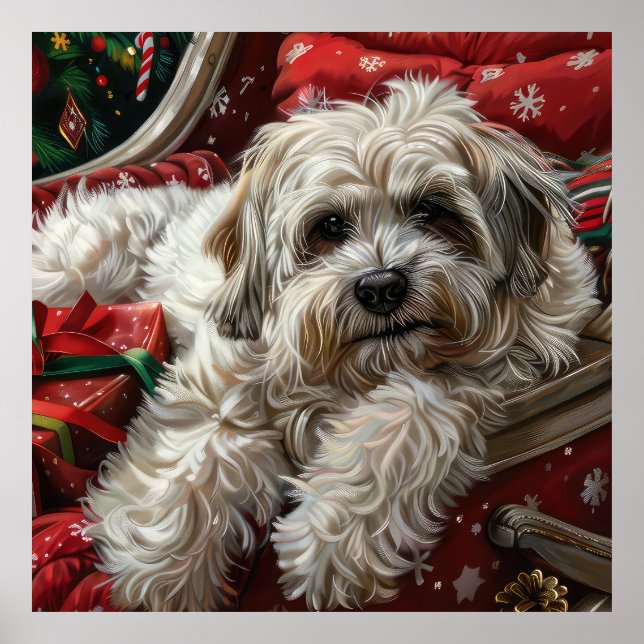 Póster Fiesta Navideña del Perro Havanés (Frente)